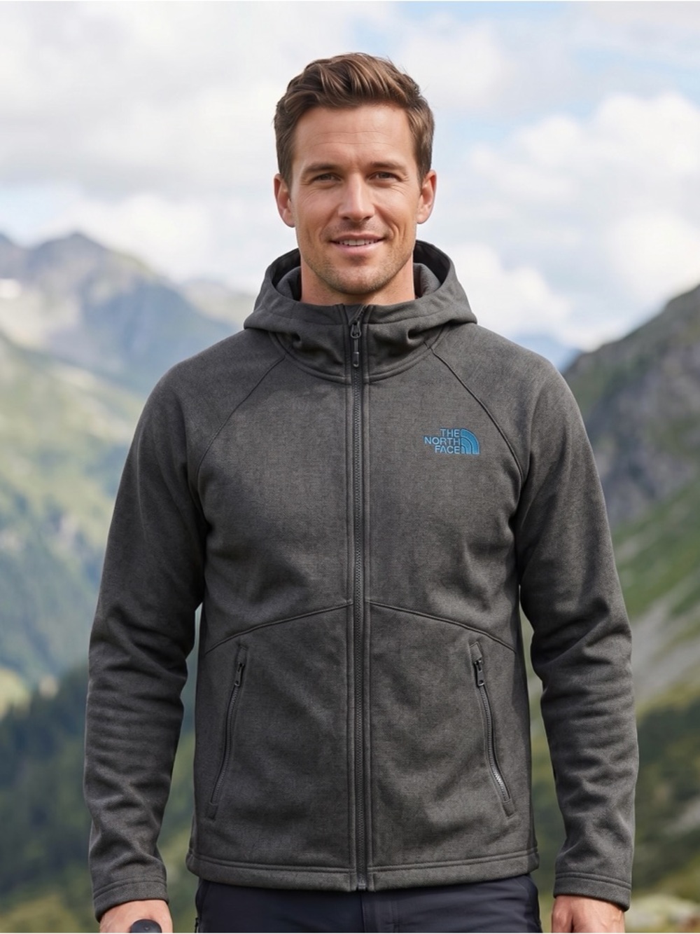 The North Face Camden Soft Shell Hoodie Mens Medium, Dark Gray Jacket Lightweigt